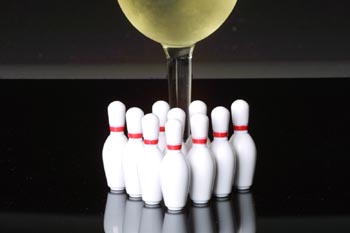 Wine and Bowling Pins