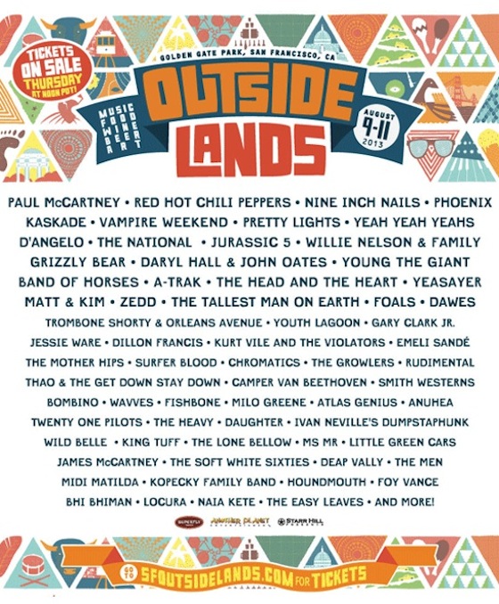 Outside Lands 2013: Paul McCartney, Nine Inch Nails, D’Angelo, Willie Nelson, Hall & Oates, More