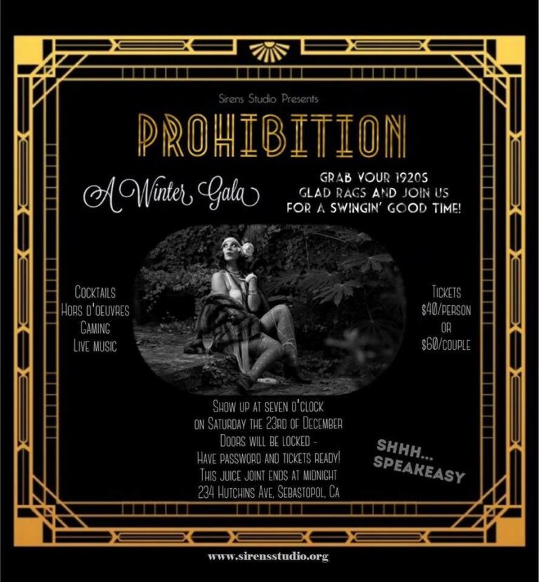Dec. 23: Seasonal Speakeasy in Sebastopol
