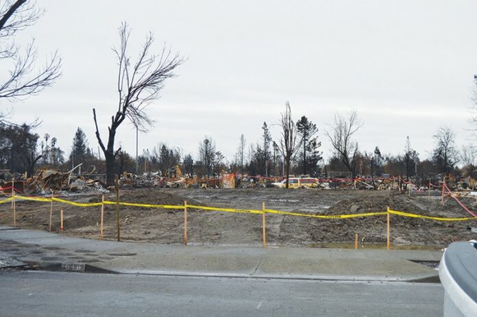 Fire damage Sonoma County