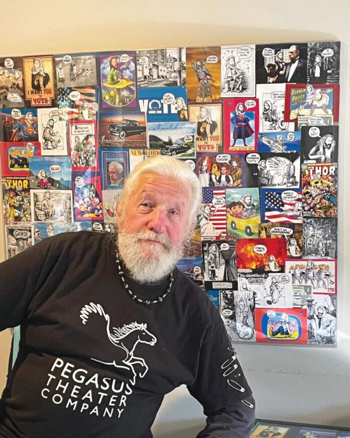 Every George Shult postcard is cut from watercolor paper and fronted with photocopied or hand-reproduced art—iconic, comic, camp, historic.