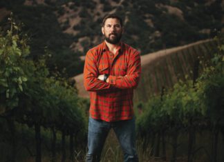Clay Mauritson in a vineyard